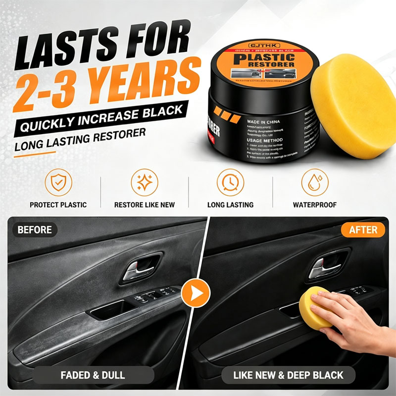 Leather Cleaner Interior - 車用プラスチック補修剤。黒色に復元し、光沢を出す。内装のレザーおよびパネルを修復・補強するワックスコーティング剤。車用ポリッシュおよび補修コーティング。