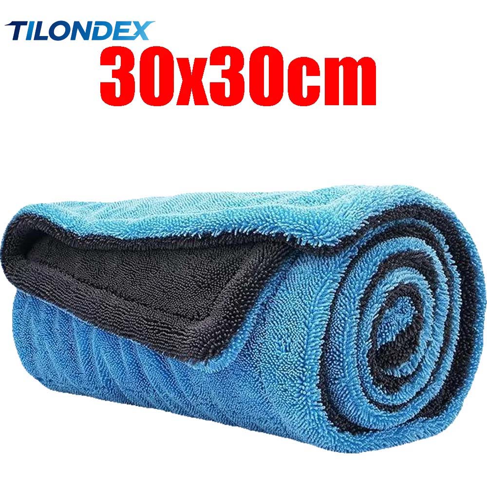 Microfiber Towel Detailing - 1/2PC 1000GSM両面マイクロファイバーカー乾燥タオル、筋残りなし、糸くずなし、速乾、ソフト、自動車ディテーリングウォッシュクロス