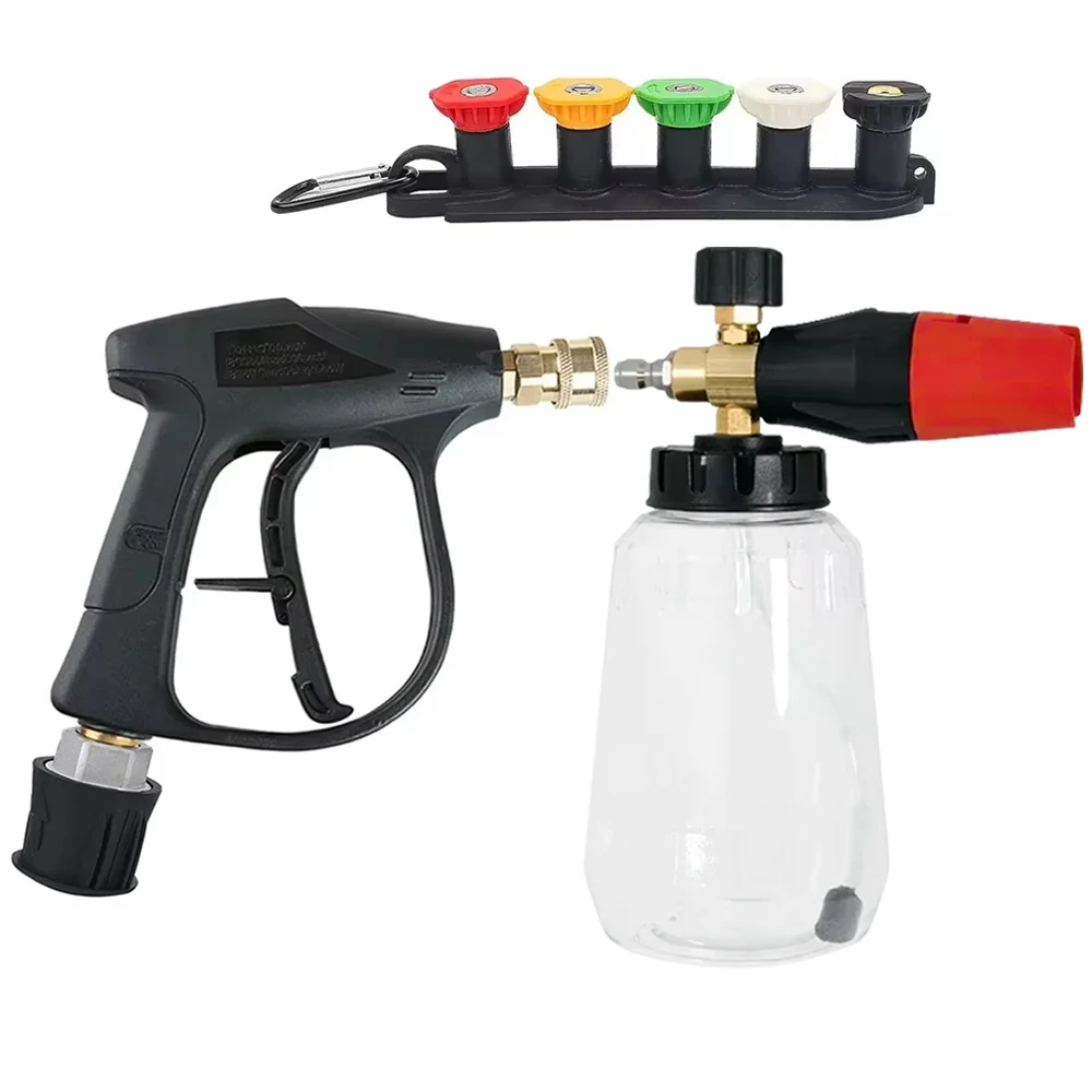 Pressure Washer Foam Gun - 高圧洗浄機ガン & フォームキャノンキット - 1/4 インチクイックコネクト、ホースアダプター付き