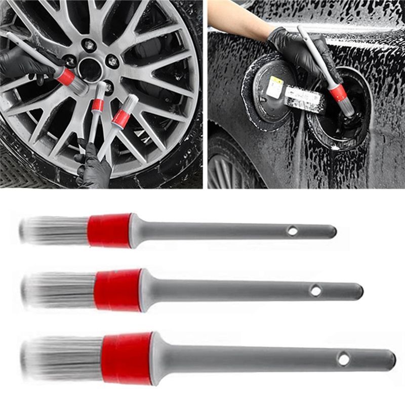 ホイール、タイヤ、エンジンルーム、革製シート、ドアパネル用の - Detailing Brush Set のレビューと価格