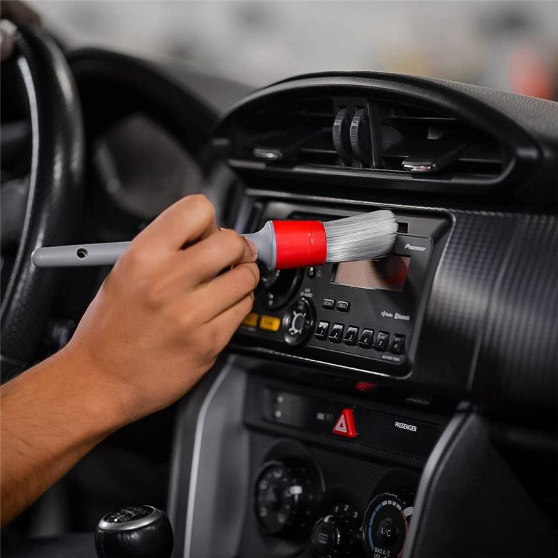 ホイール、タイヤ、エンジンルーム、革製シート、ドアパネル用の - Detailing Brush Set のレビューと価格