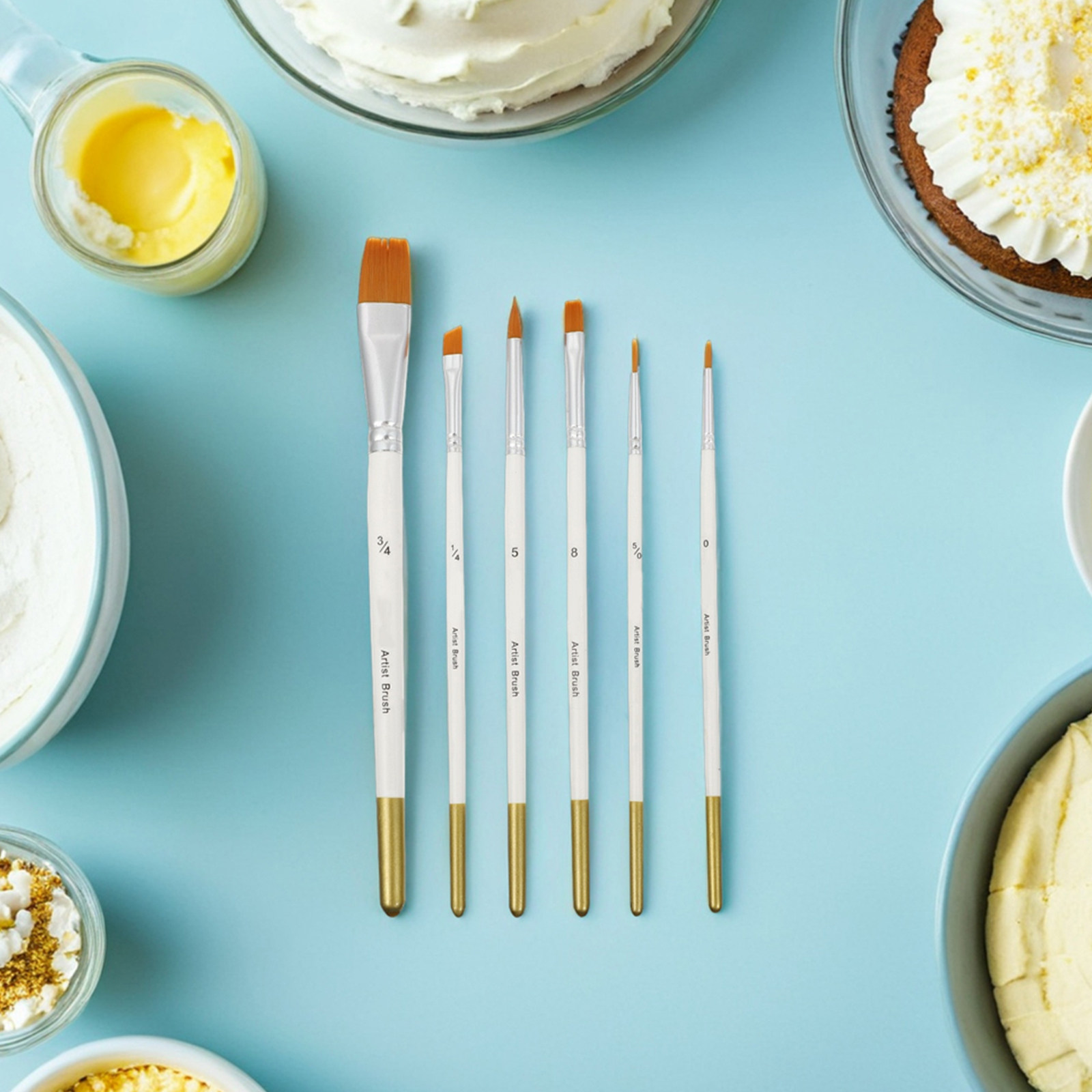 12本セットのフォンダンケーキデコレーション用ブラシ。食品衛 - Detailing Brush Set のレビューと価格
